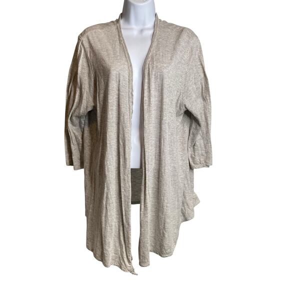 Coldwater Creek Women's Gray Open Front Cardigan Size 1X Soft Indian Cotton - Picture 1 of 11
